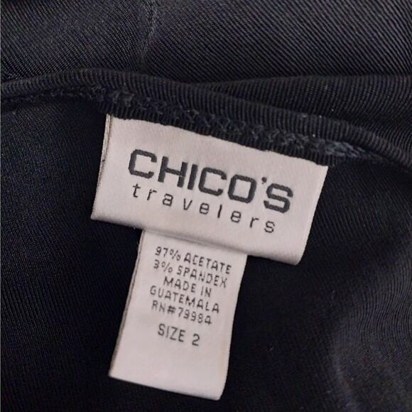 CHICO'S TRAVELERS! LUXE BLACK WRINKLE FREE FULL LENGTH TANK STYLE DRESS! SZ M - Picture 9 of 11